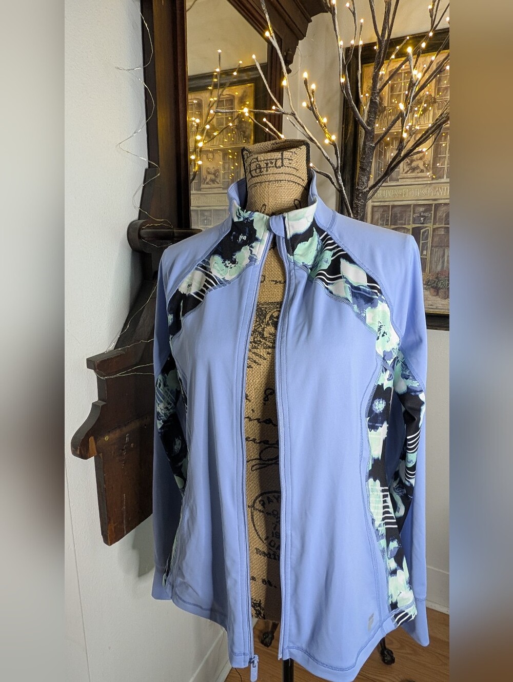 Fila Light Blue Full-Zip Jacket with Floral Accent - Picture 6 of 12